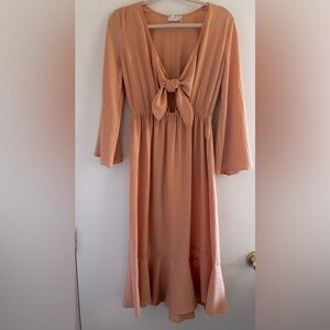 Band of the Free Midi Dress in Peach